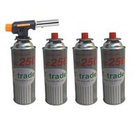 CANNELLO Mini BRUCIATORE Torcia Saldatore Gas Fiamma OSSIDRICA + 4 CARTUCCE A Gas da 250 GR Inclusa