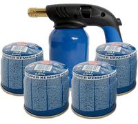 Cannello saldatura Kemper con 4 bombole gas butano sicuro