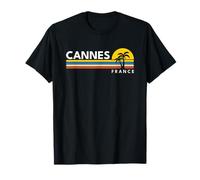 Cannes France Beach Merch Vintage Retro Souvenirs Palm Maglietta