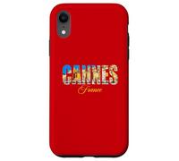 Cannes, orizzonte, città, dentro, grassetto, lettere, francia viaggio Custodia per iPhone XR