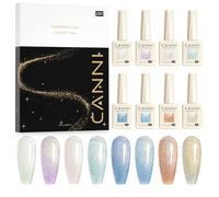 CANNI Smalto Semipermanente per Unghie 6 Colori Glitter viola marrone viola rosso rosa marrone Gel Nail Polish Soak Off UV LED per la manicure e la progettazione delle unghie 9ml