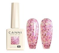 CANNI Smalto Semipermanente per Unghie Glitter Oro viola Gel Nail Polish Soak Off UV LED per la manicure e la progettazione delle unghie 9ml