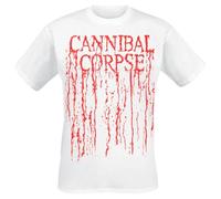 Cannibal Corpse Logo Drip Uomo T-Shirt Bianco XXL 100% Cotone Regular