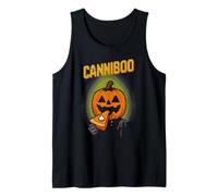 Canniboo Funny Pixel Art Jack O'Lantern Che Mangia Torta di Halloween Canotta