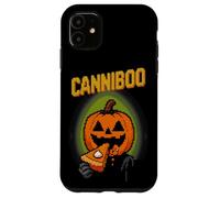 Canniboo Funny Pixel Art Jack O'Lantern che mangia torta di Halloween Custodia per iPhone 11