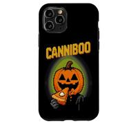 Canniboo Funny Pixel Art Jack O'Lantern che mangia torta di Halloween Custodia per iPhone 11 Pro
