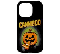 Canniboo Funny Pixel Art Jack O'Lantern che mangia torta di Halloween Custodia per iPhone 15 Pro