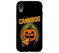 Canniboo Funny Pixel Art Jack O'Lantern che mangia torta di Halloween Custodia per iPhone XR
