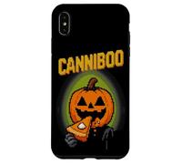 Canniboo Funny Pixel Art Jack O'Lantern che mangia torta di Halloween Custodia per iPhone XS Max
