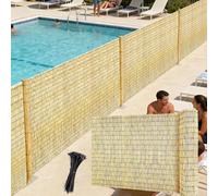 Canniccio di Bambù Pelato Naturale | Stuoia Arella per Recinzione Esterno Ombra Privacy | Cannette per Giardino Balcone Terrazza Piscina | Rotolo da Arelle Decorativo Recinzione(Natural,H0.8 x L6m)