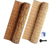 Canniccio per Esterno in Canna, Separé Divisorio Giardino, Arella Frangivistas per Copertura Balcone, Stuoia Ombreggiante Bamboo Naturale, Recinzione Arrotolabile(Naturale,180x120cm)