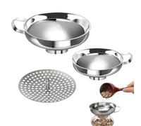 Canning Funnel Set - 2 Piece Stainless Steel Funnel 8cm Diameter, Strainer Insert, Durable Kitchen Gadget | Jar Filling Tool For Cooking Baking Sauce Oil Jam Sugar Flour Powder Grain Liquid Storage