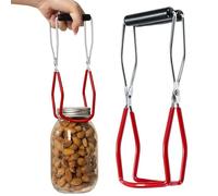 Canning Jar Lifter Tong, Stainless Steel Kitchen Tongs Clip, Heatproof Compact Design, Canning Lifter Clamp for Dormitory, Hotel, Restaurant, Apartment, Home, Bakery, 8.27x3.35 Inches