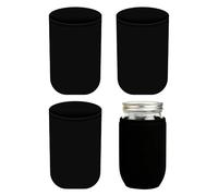 Canning Jar Sleeves 4 Pieces Hydroponic Container Sleeve Light Blocking Wide Mouth Jar Protector for Use | Durable Blackout Fabric Design System, UV Light Blocking Structure Feature, Moisture Control