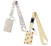 Canno Stampato A 2 Pezzi Con Copertina Di Carte, Ape E Gatto Cartoni Animati, Ciondolo Creativo Per Il Pettorale, Adatto Per L'Ufficio Scolastico.