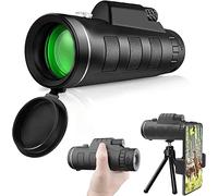 Cannocchiale monoculare impermeabile monoculare ad alta potenza Bak4 Prism con treppiede adattatore per smartphone per birdwatching, escursionismo, campeggio, visite turistiche, telescopio m