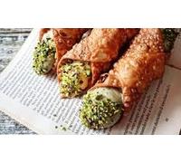 Cannoli al pistacchio 6 Pezzi - Ripieno al Pistacchio - Siciliani da pasticceria bijoù artigiani del gusto