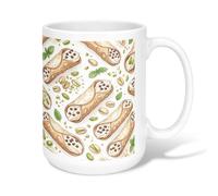 Cannoli - Tazza da caffè in ceramica, con manico, ideale per amici, familiari, colleghi, insegnanti, coppie, dipendenti, 425,2 g