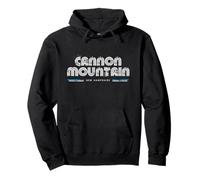 Cannon Mountain New Hampshire 70s 80s Retro Tipo Grafica Felpa con Cappuccio