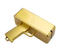 Cannone Contanti|Giocattoli Super Soldi Carta da Gioco Spary Soldi Giocattoli Make it Rain Toy, Sparatutto Portatile con Dispenser di Contanti Gu Bill con 100 Pezzi di Gioco (Oro Metallizzato)
