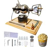 Cannone per Popcorn Cinese, Macchina per Popcorn In Acciaio Inox 304, Ad Aria Calda A Pressione Manuale per Fornelli, Ideale per Feste(500ml)