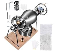 Cannone per Popcorn Manuale Cinese, Macchina per Popcorn ad Alta Pressione, Macchina Retrò in Inox con Doppia Valvola di Sicurezza(500ml)