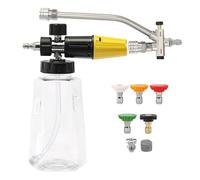 Cannone per schiuma di neve - 5 ugelli spray per idropulitrice | Spruzzatore per schiuma a doppia testa, bottiglia di sapone da 1000 ml | Formatore di lavaggio auto ad alta pressione | Forniture d