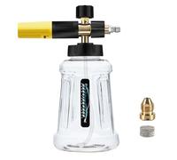 Cannone per schiuma per idropulitrice Karcher serie K K2 K3 K4 K5 K6 K7 1/4 erogatore di sapone con ugello spray regolabile e connettore di nuova generazione (nero e giallo)
