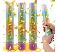 Cannone Spara Coriandoli Oro*4pcs, SilverChry Tubi Coriandoli Compleanno, Cannoni Coriandoli Matrimonio, Sparacoriandoli Laurea Tubo, Tubo Spara Coriandoli Festa, Coriandoli Cannoni (rettangolo)