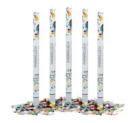 5x Cannone Sparacoriandoli 80 cm, Idea Regalo, Accessorio Decorazione per Feste e Carnevale, Gittata di 6-8 m, Colorato
