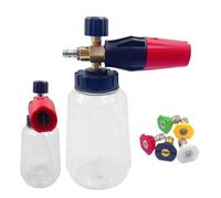 Cannoni spuma per lavaggio auto sapone schiuma neve per pulizia veicoli | Cannone Schiuma Doppio Connettore Kit Idropulitrice Casa, Camion, Giardino, Prato, Vetro, Esterno, Tetto,