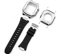 Cannoniera del paraurti in acciaio inossidabile in silicone cinghia di orologio ， per serie 7 8 45 mm 41 mmkit, fascia di sostituzione del coperchio in metallo da uomo ， per 44 mm 6 5 4 SE Accessori