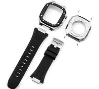 Cannoniera del paraurti in acciaio inossidabile in silicone cinghia di orologio ， per serie 7 8 45 mm 41 mmkit, fascia di sostituzione del coperchio in metallo da uomo ， per 44 mm 6 5 4 SE Accessori