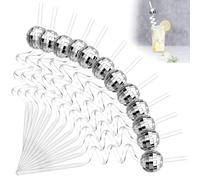 Cannucce a Sfera da Discoteca, Cannucce Cocktail, 12 Pezzi Cannucce Riutilizzabili, Trasparente Cannucce Plastica, Disco Cannucce per Feste per Bar, Balli, Festival, Matrimoni