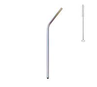 Cannucce Acciaio 100 cannucce di metallo riutilizzabili in acciaio inossidabile 304, cannucce colorate for bevande da bar e feste.(Rainbow Bent)