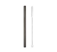 Cannucce Acciaio 5pcs 12x215mm Metal Straw 8.5'' Reusable Drinking Straws For Bubble Tea Boba Smoothies Milkshakes(Black straight)