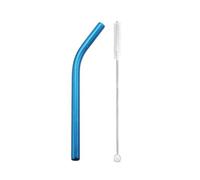 cannucce acciaio inossidabile 5pcs 12x215mm Metal Straw 8.5'' Reusable Drinking Straws For Bubble Tea Boba Smoothies Milkshakes(Blue bent)