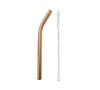 cannucce acciaio inossidabile 5pcs 12x215mm Metal Straw 8.5'' Reusable Drinking Straws For Bubble Tea Boba Smoothies Milkshakes(Rosegold bent)