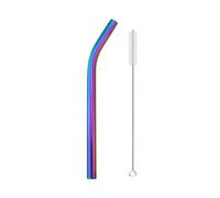 Cannucce Acciaio Inox 2pcs Reusable Drinking Straw Stainless Steel 12mm Wide Metal Straws Set Milkshake Bubble Tea(Rainbow Bent)
