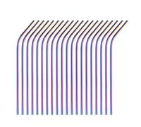 Cannucce Acciaio Strumenti for bar con cannucce in acciaio inossidabile, cannucce riutilizzabili in metallo, cannucce for bubble tea, tubi riutilizzabili for bevande(Rainbow20bent)