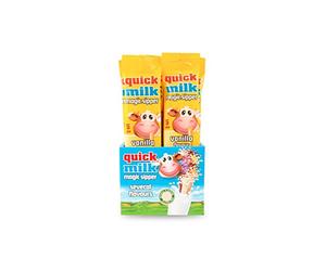 CANNUCCE ALLA VANIGLIA Ideali per la colazione | Confezione da 100 Cannucce | Le Originali QUICK MILK Senza Glutine | Solo aromi Naturali | Adatte anche agli intolleranti al Lattosio