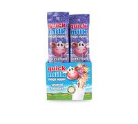 CANNUCCE AROMATIZZATE AI FRUTTI DI BOSCO Ideali per la colazione | Confezione da 100 Cannucce | Le Originali QUICK MILK Senza Glutine | Solo aromi Naturali | Adatte anche agli intolleranti al Lattosio
