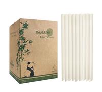 Cannucce Boba Larghe in Fibra di Bambù 12 mm, Confezione da 200 Cannucce per Smoothie Jumbo Biodegradabili a Base di Fibre Vegetali Naturali, Cannucce per Frappè Compostabili