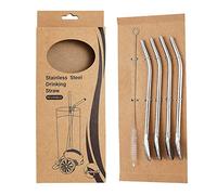 Cannucce con cucchiaio filtrante, 4 pezzi, riutilizzabili Tee Bombilla, cucchiaio riutilizzabile per cocktail in metallo per bere tè sfuso, caffè freddo Dirfuny