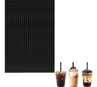 Cannucce di carta nere per artigianato, 100 cannucce biodegradabili usa e getta, con foro da 20,3 cm, con foro da 6 mm, cannucce di carta, per caffè, succhi di frutta, cocktail, per compleanni
