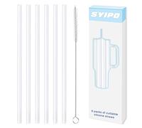 Cannucce di ricambio in silicone per bicchieri Stanley Adventure da 1134 ml, confezione da 6 cannucce riutilizzabili in silicone per uso alimentare con spazzola per la pulizia, possono essere tagliate - per Stanley Cup 44 once di accessori per brocche d'acqua, lunghezza 30,5 cm