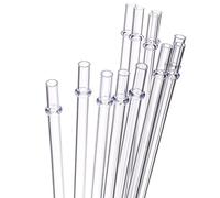 Cannucce di ricambio trasparenti riutilizzabili extra lunghe da 280,4 g, 1,134 g, set di 12 cannucce con spazzola per la pulizia (28 cm, trasparenti)