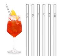 Cannucce di vetro HALM 6 pezzi incise: Dolci gattini + motivi di zampe di felino - Cannucce 20cm - Idea regalo per amanti dei micetti - Robuste - Lavabili in lavastoviglie - Fabbricate in Germania