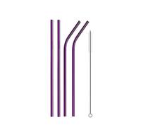 Cannucce in Acciaio Inossidabile Cannucce riutilizzabili da 4/8 pezzi in acciaio inossidabile 304 con spazzola for pulizia(Purple)