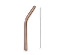Cannucce in Acciaio Inossidabile Confezione da 1 a 5 set di cannucce colorate in acciaio inossidabile 304 riutilizzabili 12 mm con spazzola for la pulizia(1Pcs Bent 12mm Rose)